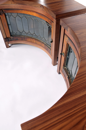 Eco1stArt.com Curvy Walnut & Lead Crystal Console Cabinet Detail View