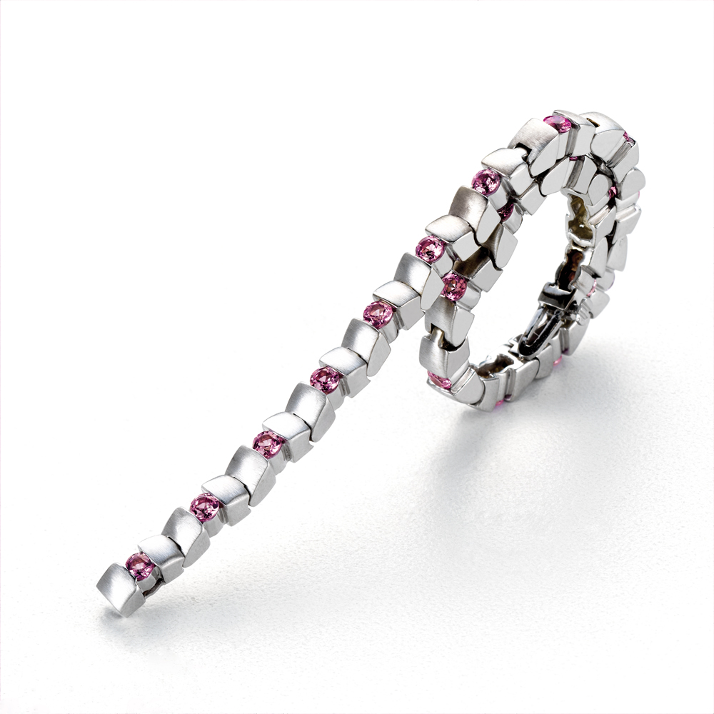 Pink Sapphire Bracelet Detail View
