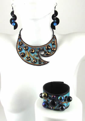 Blue Crescent Jewelry Set