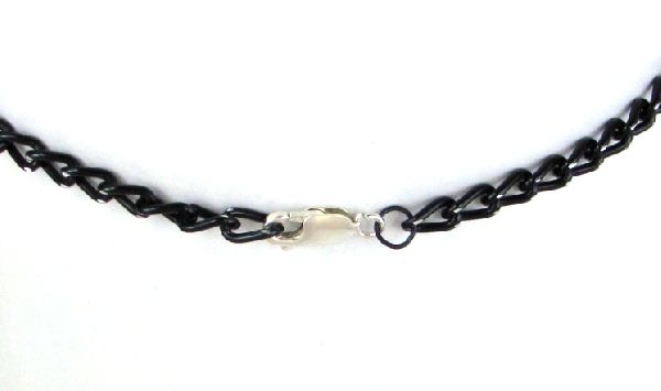 Eco1stArt.com Black Chain with Sterling Silver Clasp Detail View